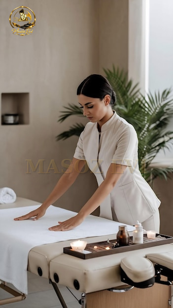 Rahatlatıcı masaj ortamını temsil eden görsel